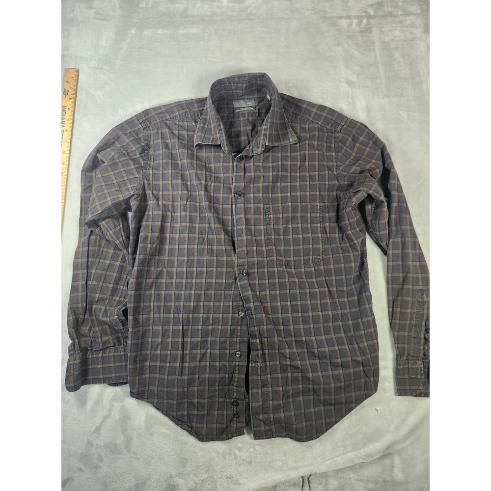 Zara Shirt Mens‎ XL Brown Button Up Long Sleeve Plaid Casual Portugal
